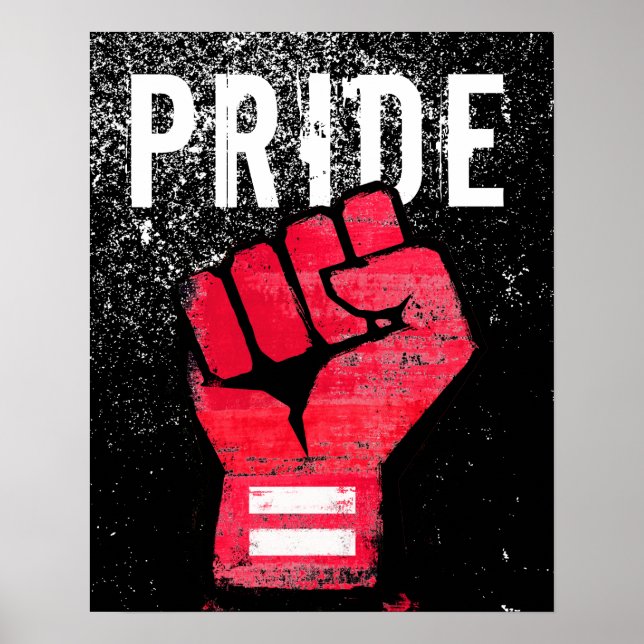 Affiche Poing de protestation rouge (Devant)