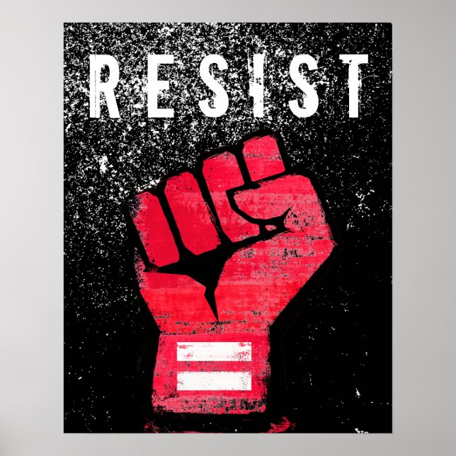 Affiche Poing de protestation rouge (Devant)