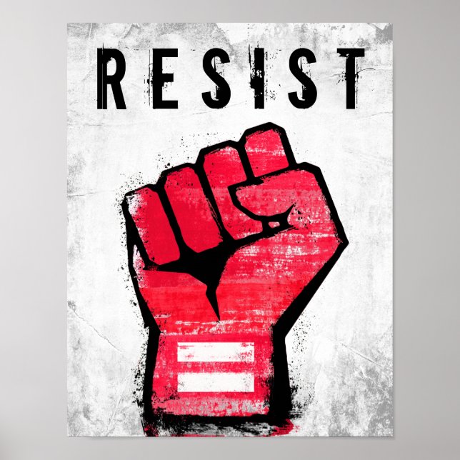 Affiche Poing de protestation rouge (Devant)