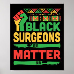 Affiche Poing Lev Héritage Noir Problème Chirurgiens Santé