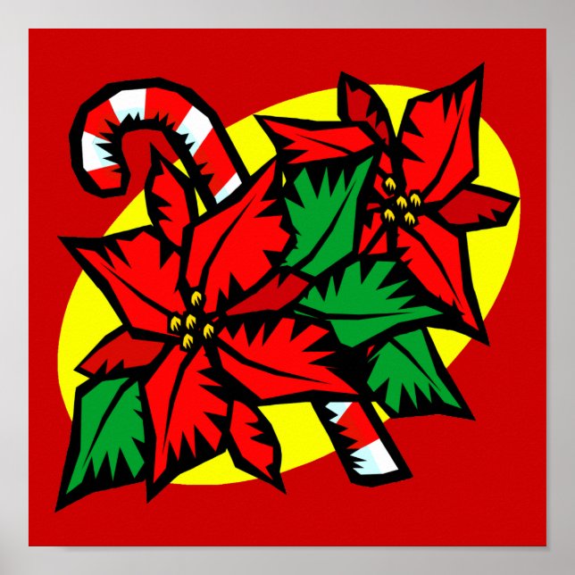 Affiche poinsettia sucre de canne (Devant)