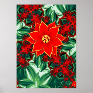 Affiche Poinsettia vintage