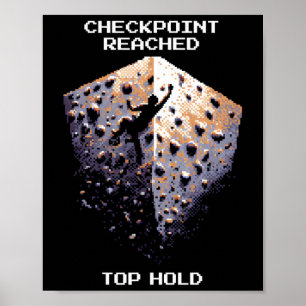 Affiche Point de contrôle atteint – Pixel Art d'escalade d