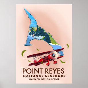 Affiche point reyes national seashore travel poster.