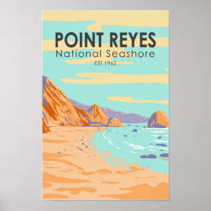 Affiche Point Reyes National Seashore Vintage
