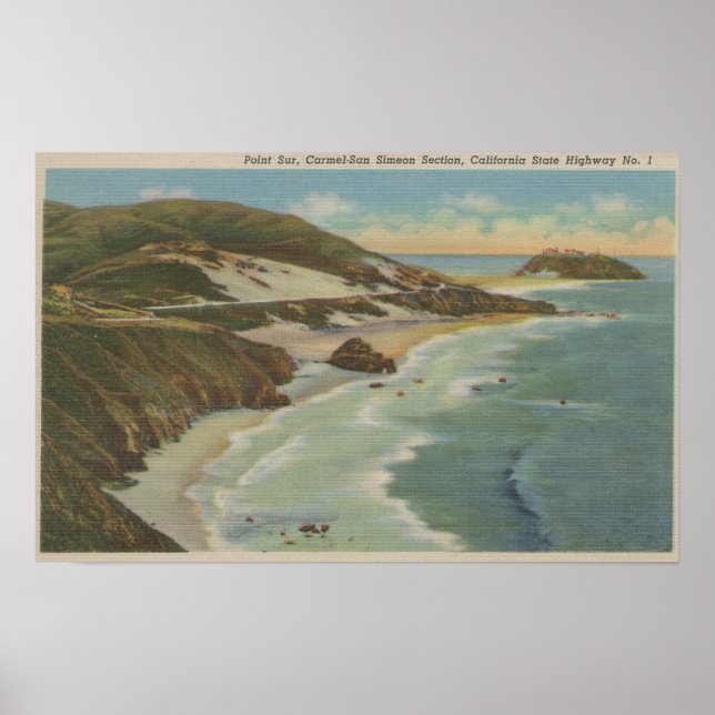 Affiche Point Sur, Section Carmel San Simeon, Hwy 1 (Devant)