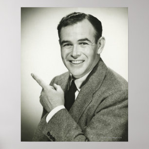 Affiche Pointage d'homme d'affaires