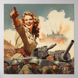 Affiche Pointage féminin de la Seconde Guerre mondiale