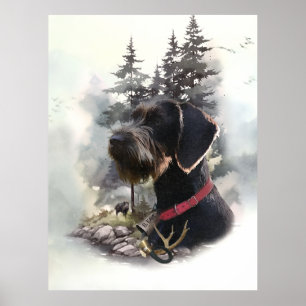 Affiche Pointeur À poils durs allemand, GWP