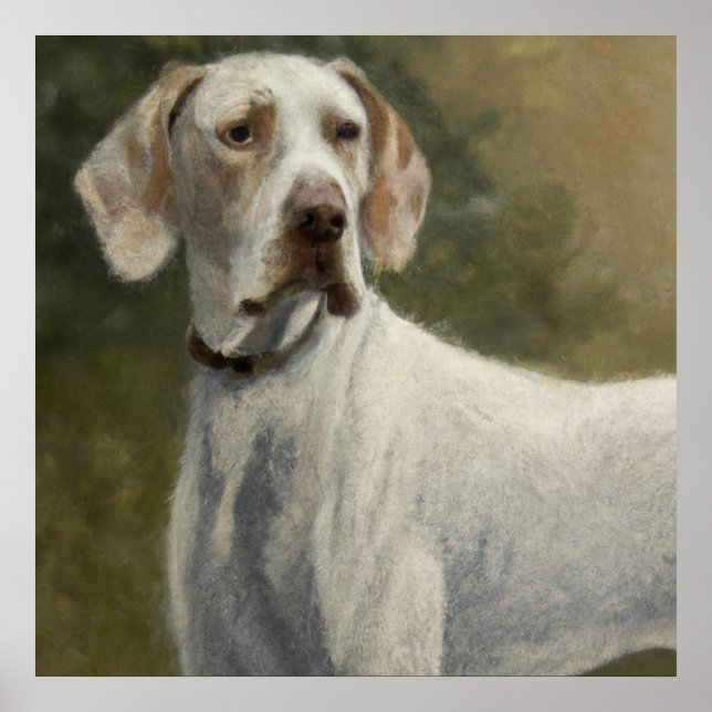 Affiche Pointeur Ariège - Portrait de chien (Devant)