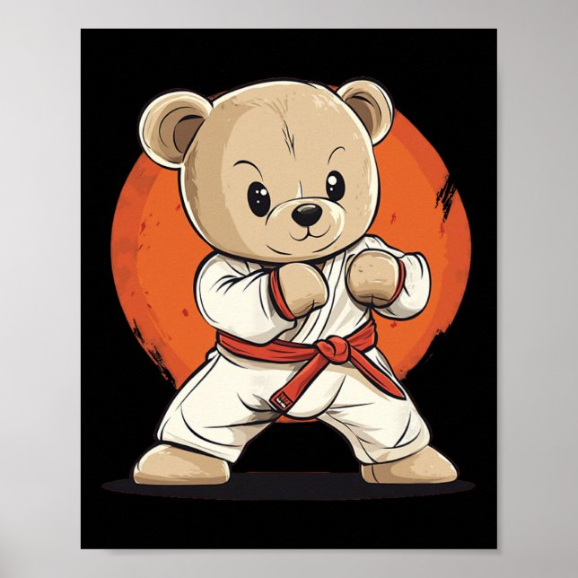Affiche Pointez Votre Style Avec Ce Karate Bear Design (Devant)