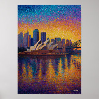 Affiche Pointillisme de la Maison de l'Opéra de Sydney sur