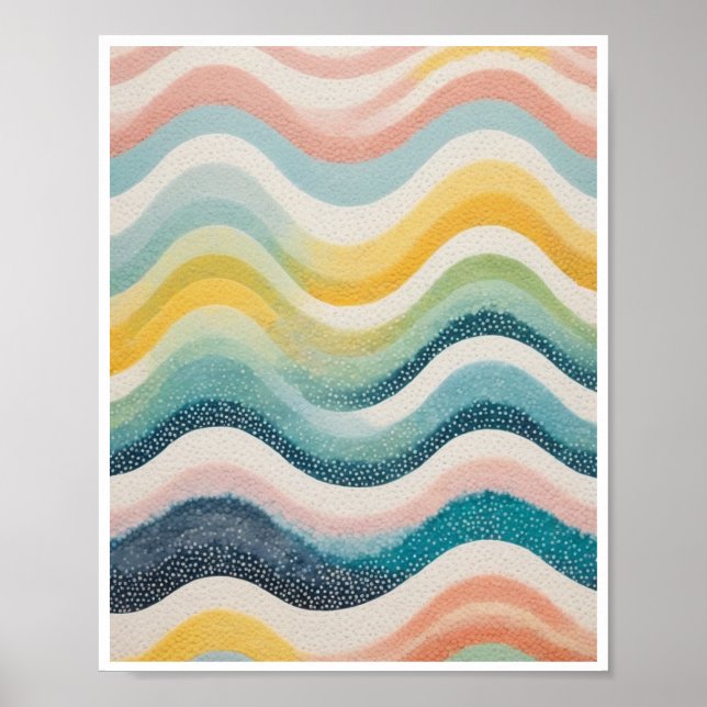 Affiche Points dans un motif vague Décor Mur Art (Devant)