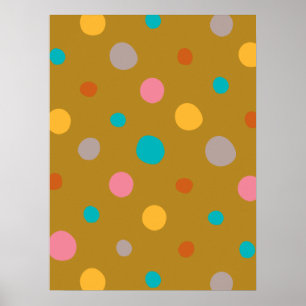 Affiche Points d'aquarelle multicolores 4
