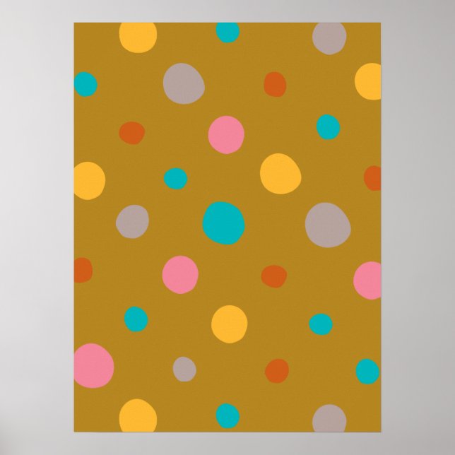 Affiche Points d'aquarelle multicolores 4 (Devant)