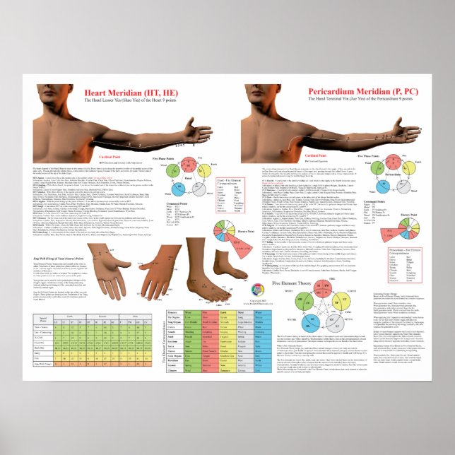Affiche Points du méridien du cœur en acupuncture (Devant)