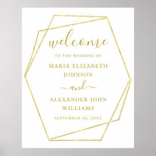 Affiche Points géométriques. Simple bienvenue de mariage
