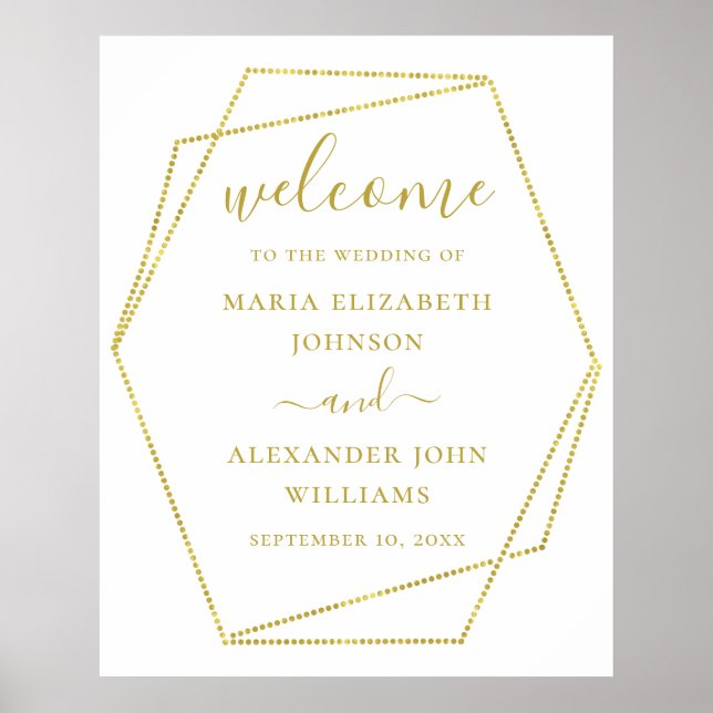 Affiche Points géométriques. Simple bienvenue de mariage (Devant)