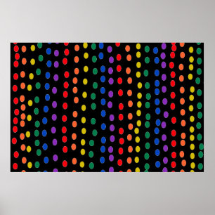 Affiche Points Rainbow Candy sur noir