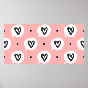 Affiche Points ronds et bulles de la parole avec des conto