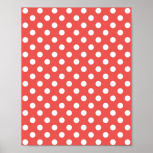 Affiche Points rouges et blancs