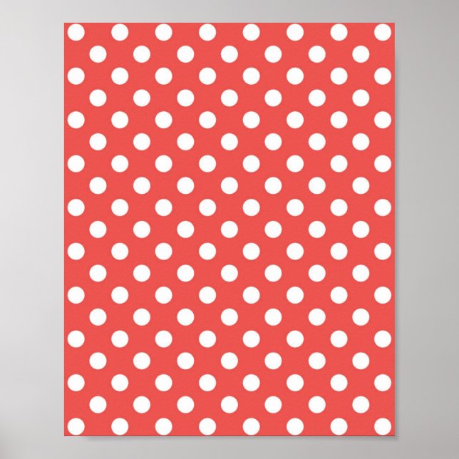 Affiche Points rouges et blancs (Devant)