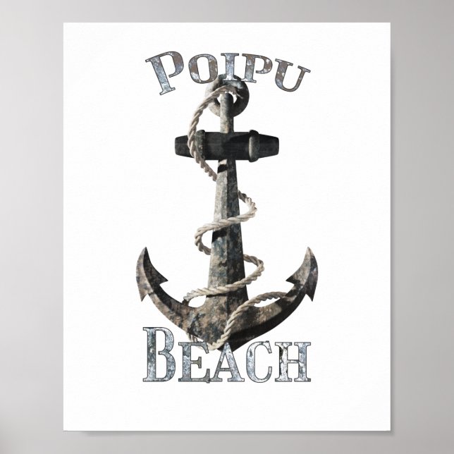 Affiche Poipu Beach Hawaii Vacation Ancre nautique (Devant)