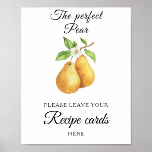 Affiche Poire douche de mariée Votre carte de recette ici