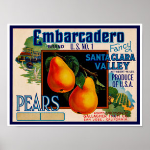 Affiche Poires de fantaisie d'Embarcadero Santa Clara