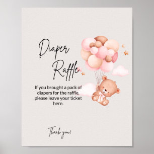 Affiche Poirier rose et ballons Déchets Raffle