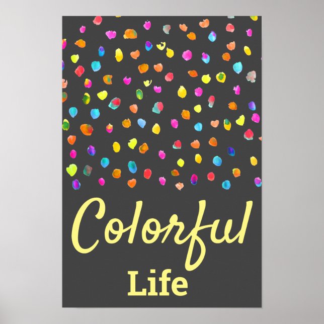 Affiche Pois aquarelle boho pop art (Devant)