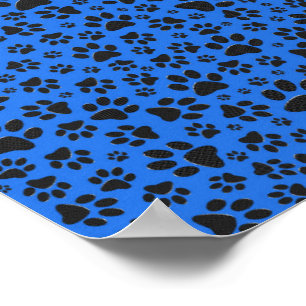 Affiche Pois de chien noir et blanc Pointe Polka sur le bl