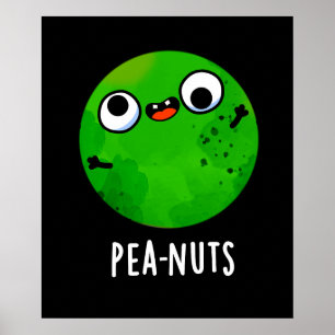 Affiche Pois Drôle Crazy Pea Pun Dark BG