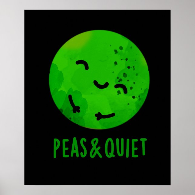 Affiche Pois Et Tranquille Pois De Veggie Pun Pois Sombre  (Devant)