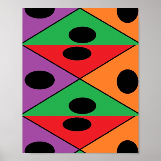 Affiche Pois noir à motif (Devant)