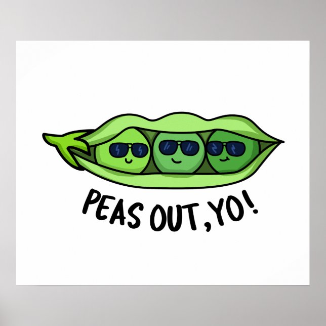 Affiche Pois Sortis Yo Funny Peas Pun (Devant)