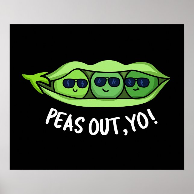 Affiche Pois sortis Yo Funny Peas Pun Dark BG (Devant)