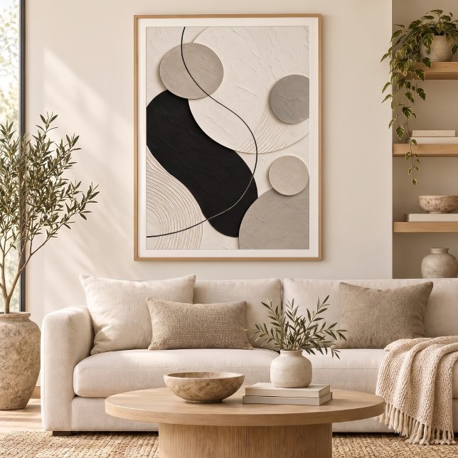 Affiche Poised Circles | Minimal Abstract Plaster Art Prin (Créateur téléchargé)