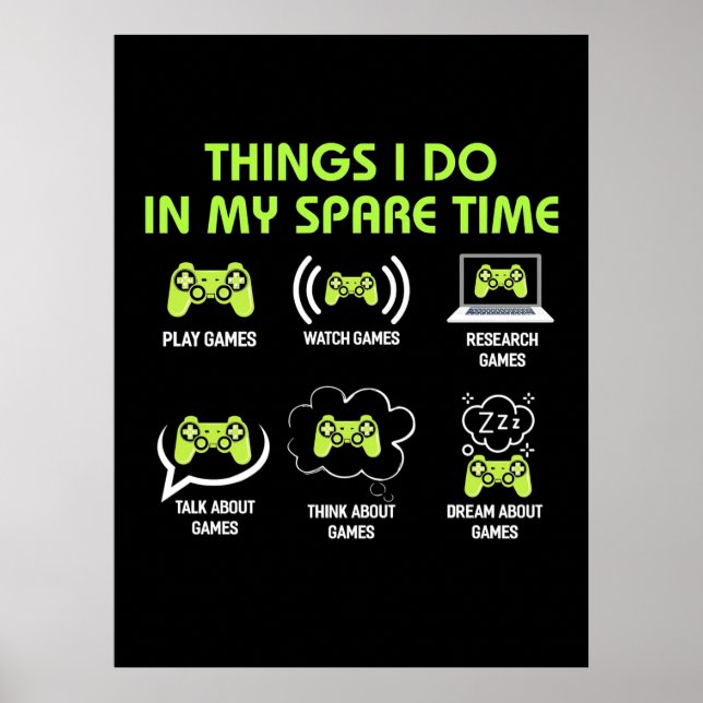 Affiche Poison gamer | Things Gamer Do In My Spare Time (Devant)
