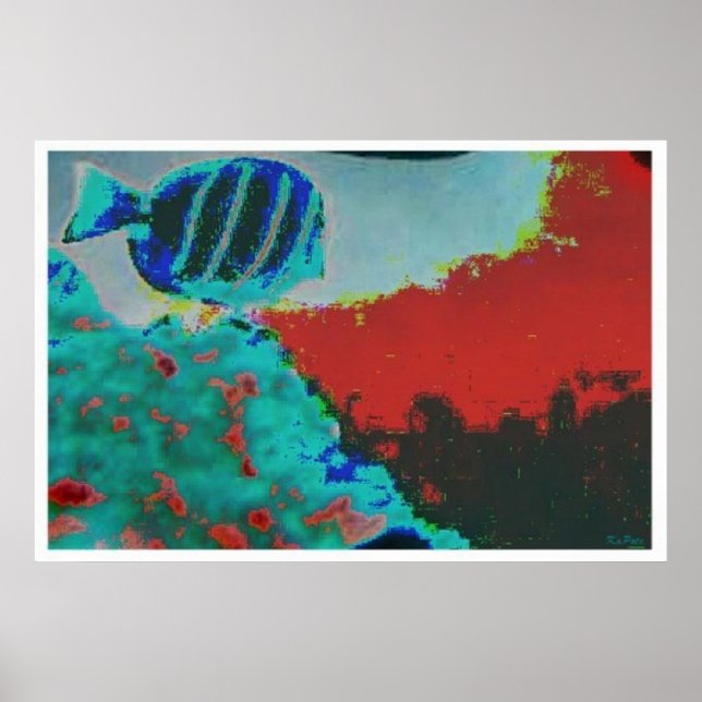 Affiche Poisson Abstrait sous l'eau (Devant)