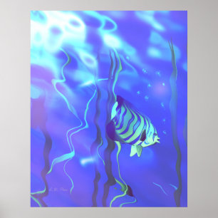 Affiche Poisson-ange Bleus