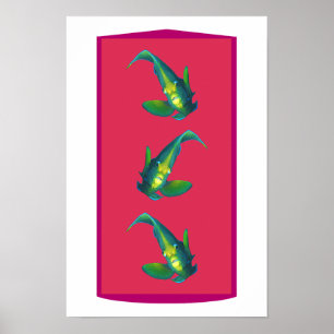 Affiche Poisson ange - Élégance sur fond teinté de magenta