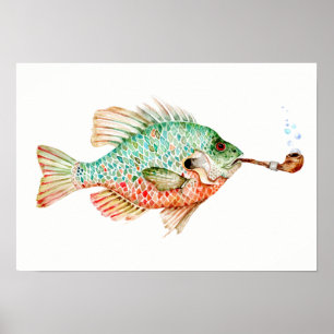 Affiche Poisson avec tuyau