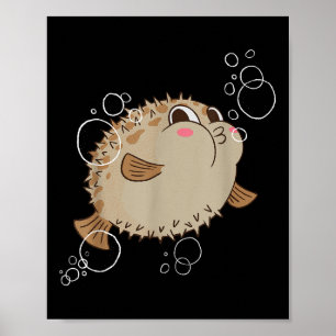Affiche Poisson ballon Poisson porc-épic Bulles 