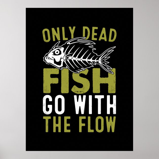 Affiche Poisson-cadeau Fisher Aller Avec Le Flux (Devant)