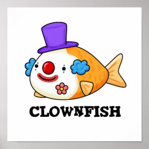 Affiche Poisson clown Cuit Animal Poisson Pun