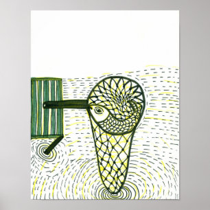 Affiche Poisson dans le filet