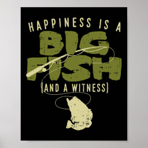 Affiche Poisson de bonheur témoin grande pêche pêcheur ang