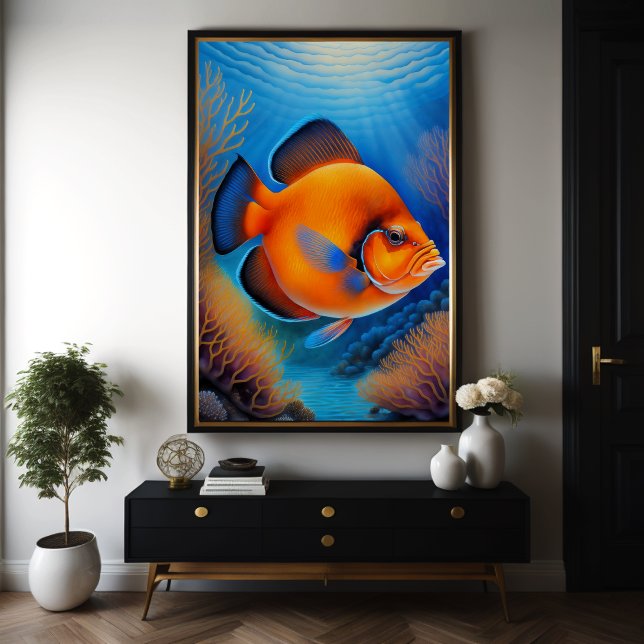 Affiche Poisson de calcaire coloré (Créateur téléchargé)