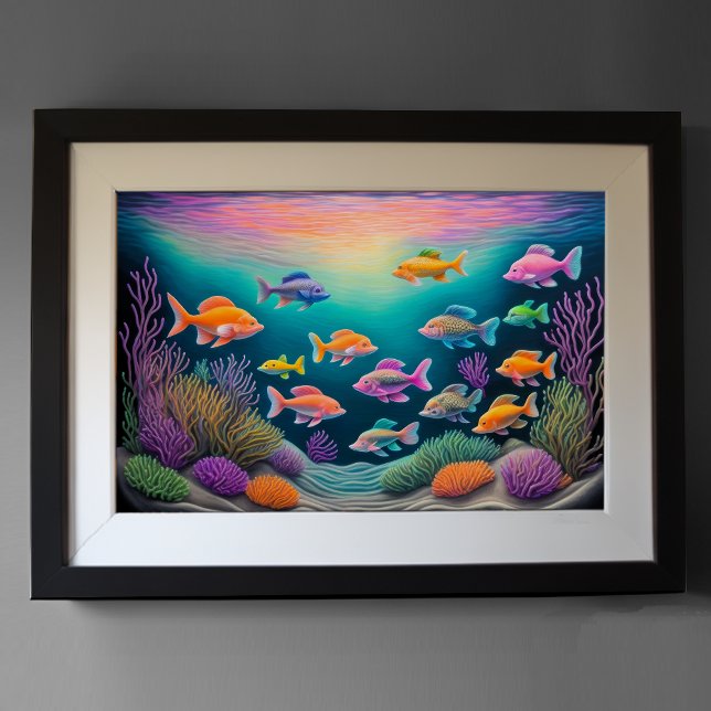 Affiche Poisson de calcaire coloré (Créateur téléchargé)